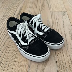 Vans Old Skool Platform Sneakers - Black/White - Women’s Size 6.5/Men’s Size 5